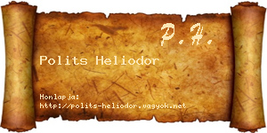 Polits Heliodor névjegykártya